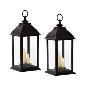 Lanternes décoratives d'intérieur de conception noire Meilleures conceptions colorées et de taille Bougeoir de finition hautement matériel de salon - Product Image 1