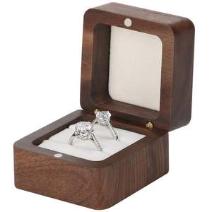 Caja de Anillos de Madera Personalizada |   Grabado de Logotipos Disponible |   Precio Directo de Fábrica - Product Image 2