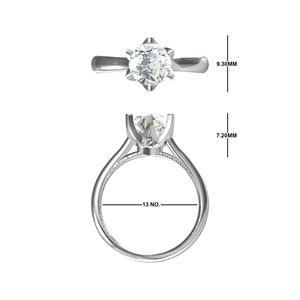 Pour les bagues de mariée exclusives certifiées GIA IGI, paramètres personnalisés en or blanc 10K 14K 18K pour les couples fiancés - Product Image 2