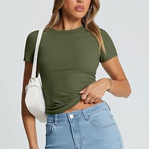 Tops de verano para mujer, camisas de manga corta, camisetas Unisex de cuello redondo para mujer - Product Image 2