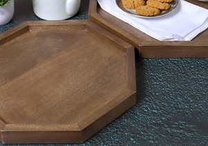 Handmade <b>Large</b> Natural Solid Mango Wood Serving <b>Tray</b> Rustic Style for Sushi Fruit Dessert Coffee Decorative Storage - Product Image 2