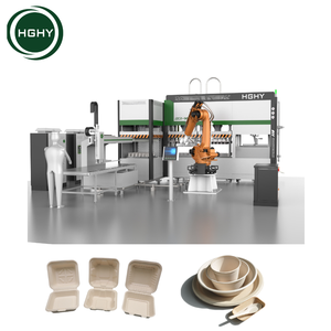 पूरी तरह से स्वचालित गन्ना बैगसे पल्प टेबलवेयर बनाने की मशीन | बायोडिग्रेडेबल कप, प्लेट, ट्रे और लंच बॉक्स उत्पादन लाइन - Product Image 2