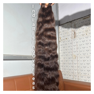 Alta calidad Raw Natural Wave indio humano solo donante Virgen sin procesar cutículas alineadas extensión de cabello doble dibujado - Product Image 2