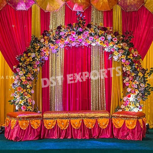 Rajasthani Mela Style <b>Mehndi</b> Setup <b>Decoration</b> Colorful Theme Henna Night Stage Decor Best Tamil Wedding Sangeet Stage Decor USA - Product Image 5