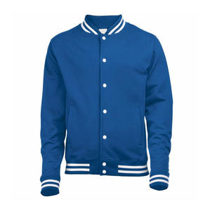 แจ็คเก็ตวาร์ซิตี้แบบ Letterman ทำจากขนสัตว์แท้ 100% สำหรับผู้ชาย ปักลายเชนิลล์ แจ็คเก็ตเบสบอลทรงบอมเบอร์ กันลม มีกระดุม - Product Image 1