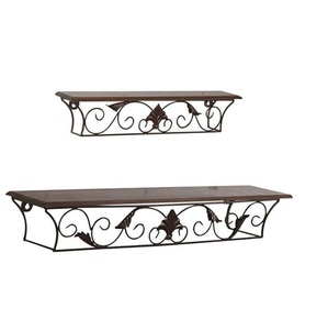 Classic metal & wood <b>wall</b> <b>shelf</b> <b>wall</b> <b>mounted</b> storage <b>shelves</b> for home hotels living room kitchen bathroom home decor accessories - Product Image 1