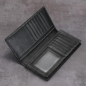 Cartera ligera de cuero genuino de longitud larga Diseño de logotipo personalizado de alta calidad para hombres Precio al por mayor hecho en fábrica - Product Image 4
