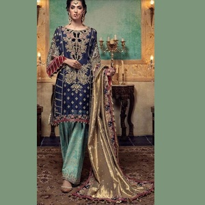 WS INTERNATIONAL robe de couleur marron costume ethnique en soie vente chaude robe droite Salwar Kameez de créateur du Pakistan et de l'Inde - Product Image 4