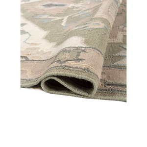 Tapis en laine tissée plate à motif médaillon beige Aqua Foam 6x9 pieds pour la décoration intérieure, nettoyage localisé ADWL-23005 - Product Image 2