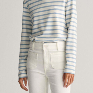 T-shirt à manches longues rayé confortable pour femmes-Durable de haute qualité et idéal pour t-shirt décontracté et à la mode - Product Image 5