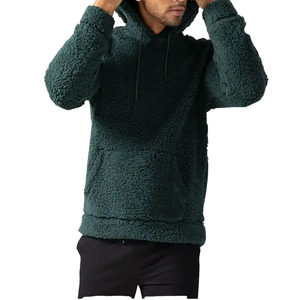 New Style Warm Fur <b>Sherpa</b> Pullover Hoodie with Custom Logo Embroidered Design 100% Cotton Unisex Streetwear <b>Sherpa</b> men's hoodies - Product Image 1