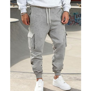 <b>Lounge</b> & Athletic Sweatpants with Multiple Pockets for Training <b>Light</b> Gray Casual Cargo Pants Stretch Workout Joggers Drawstring - Product Image 2