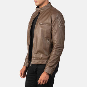 Veste en cuir pour homme au design unique, veste en cuir pour homme de couleur unie, veste en cuir pour homme streetwear - Product Image 2