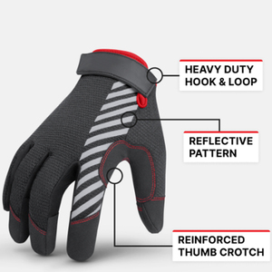 Gants de travail renforcés avec paume double-cousue, pointes tactiles pour écran, design respirant et flexible pour les mécaniciens et la construction - Product Image 3