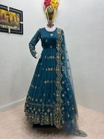 Robe de soirée pour femme en tissu de soie Georgette, entièrement brodée, design moderne, haute qualité, modèle intemporel.