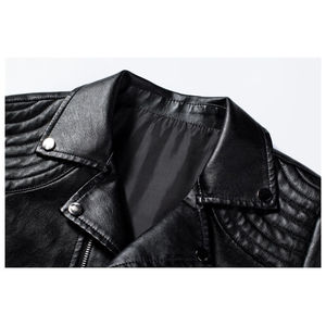 Chaqueta de cuero con tachuelas cromadas para hombre, hombros acolchados, cremalleras YKK, calidad hecha a mano, perfecta para motorista urbano, ropa de calle - Product Image 5