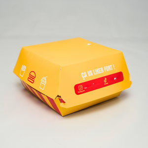 Caja Plegable Autoarmable de Papel para Alimentos con Logotipo Personalizado, Recubrimiento UV, para Empacar Hamburguesas/Pizza/Snacks, Kraft Corrugado - Product Image 4