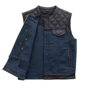 Gilet de motard en cuir véritable personnalisé Gilet de moto en cuir de haute qualité pour hommes Gilet de motard d'équitation - Product Image 3