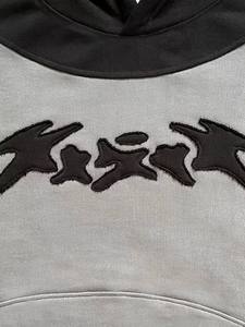 Sweat à capuche long surdimensionné pour homme en polyester/coton lourd 360 g/m², délavé à l'acide, décoloré par le soleil, avec strass, uni, pour l'hiver - Product Image 4