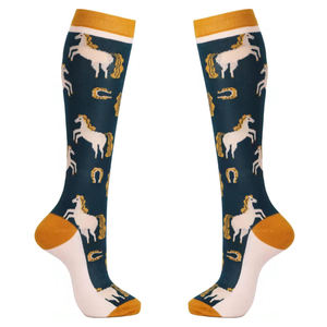 Chaussettes de sport en tricot de polyester, hauteur genou, longues, pour l'équitation, compression, pour hommes et femmes - Product Image 2