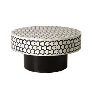 Elegante mesa de centro moderna con diseño de incrustaciones de hueso Mesa central hecha a mano Muebles decorativos Última forma - Product Image 3