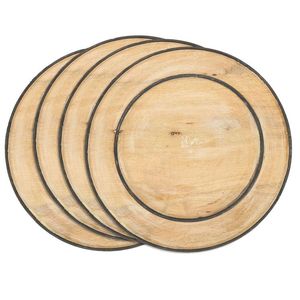 Assiette à apéritif ronde en bois d'acacia, plat à collation rustique en bois, petit plat de service, assiette à dessert en bois, vaisselle écologique - Product Image 2