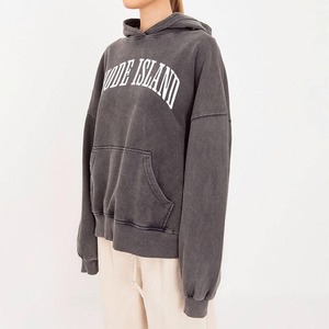 Sudadera con capucha lavada con ácido Vintage para mujer Premium, ropa de calle con logotipo personalizado, jersey de hombro caído de gran tamaño con estampado gráfico para invierno - Product Image 3