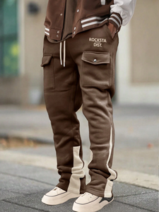 Comfortable Loose Sports Sweatpants Made From Nylon With Soft <b>Stretchy</b> Fabric Ideal for Casual Wear Cargo Sweatpants - Product Image 3