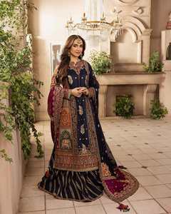 Collection de mariage de luxe indien pakistanais dernière mousseline de soie brodée Salwar Kameez vente chaude 0409 robe coton lin Viscose - Product Image 6