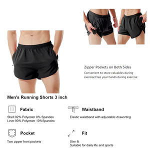 Pantalones Cortos Deportivos para Hombre, para Maratón y Entrenamiento, Cintura Elástica, Transpirables, de Secado Rápido, Anti-UV, Ecológicos, para Gimnasio y Fitness - Product Image 6