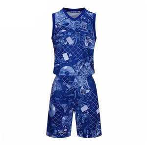 Nouveauté Tissus respirants personnalisés 100% polyester, vêtements de sport en gros, basket-ball unisexe réversible imprimé par transfert de chaleur - Product Image 2