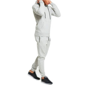 Conjuntos de ropa deportiva cómoda para hombre, pantalones de chándal de algodón con logotipo personalizado, sudadera con cremallera, ropa de entrenamiento lavada transpirable - Product Image 4