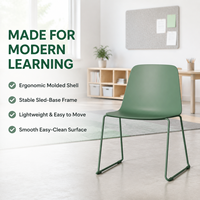Chaise de formation sécurisée en plastique PP, mobilier de bureau pour salle de classe, multimédia, étudiants, institutions, écoles, apprentissage, conférences
