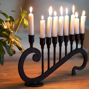 Bougeoir moderne en métal en fer forgé Bougeoir décoratif pour la maison avec revêtement en poudre noire Vente à chaud pour Noël - Product Image 2