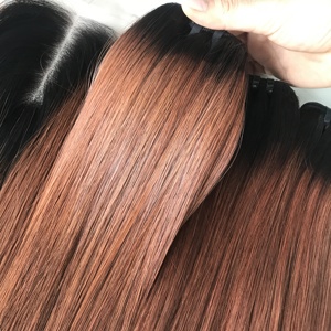 Paquets de cheveux humains vierges non traités trame de cheveux alignés avec cuticule péruvienne avec lace closure extensions de cheveux - Product Image 2