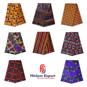 6 Yards 100 Pour Cire Africaine Coton Imprimé et Ankara Kente Or Tissu Nouvelle Arrivée pour Vêtements Pagne Libye - Product Image 1