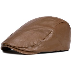 Hand Made Genuine Leather Caps Leather Cap Hats <b>for</b> Men <b>Women</b> Artist Painter <b>Beret</b> Hat Male Female Spring Autumn <b>Beret</b> Cap - Product Image 1