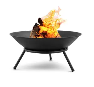 Fire Pit Pembakar Kayu Luar Ruangan 22,6 Inci Perapian Firebowl Perapian Log Pembakar Arang Ekstra Dalam Putaran Berkemah Besar