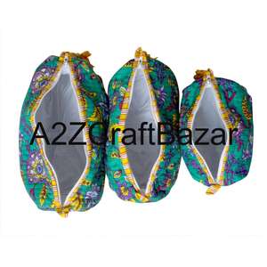 Fashion Design Reusable Lightweight Multi-Function Eco-Friendly Zipper Closure 100 % Cotton Quilted Makeup Pouch for Bag Set - Product Image 4