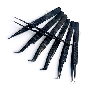 RMI Pince à cils à pointe en fibre de logo personnalisé Marque privée Pince à cils Pointe en fibre de plasma noire Outil de maquillage de beauté - Product Image 2