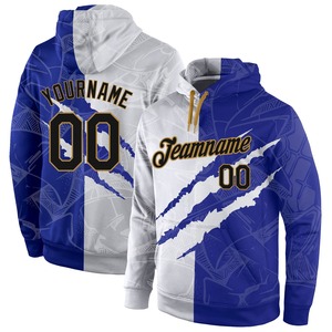 Industrie directe en gros 3D brodé personnalisé cousu Graffiti motif blanc-or 3D sport pull sweat à capuche - Product Image 2