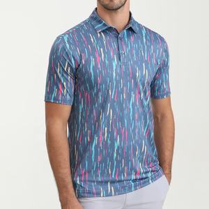Polo de golf graphique grande taille pour hommes vente en gros de t-shirts avec logo personnalisé polyester spandex impression décontractée et performante mode - Product Image 1
