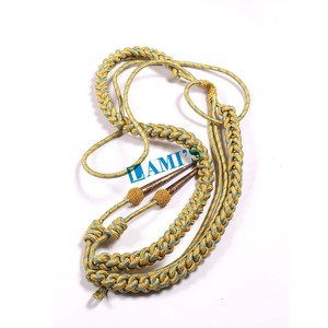 Aiguillette de alambre de oro ceremonial con 2 puntas Diseño personalizado Lingote Alambre Uniforme Aiguillettes - Product Image 1