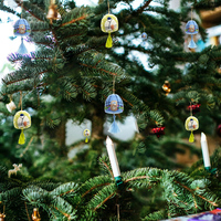 Fabrik Wolle Filz Glocke Ornament-Bestickte Weihnachts baum hängende Dekoration Handgemachte umwelt freundliche weiche wieder verwendbare Spielzeug benutzer definierte