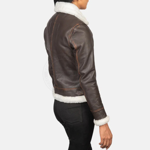 Manteau en cuir véritable élégant de longueur régulière pour les femmes Manteau d'hiver extérieur le plus vendu avec logo avant réversible coupe-vent - Product Image 5