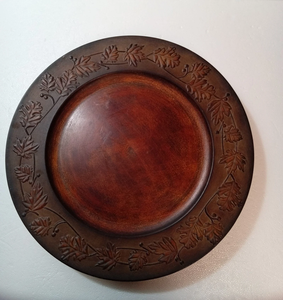 Placa de cargador de madera Royal Crafts Placa de cargador atractiva redonda para Decoración de mesa de cena usada - Product Image 3