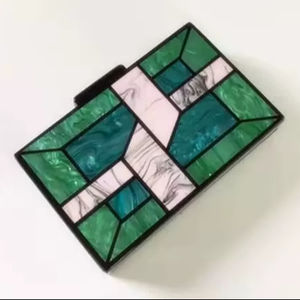 Sac à main de soirée en résine pour femme, pochette imitation perle plaquée or, luxe, papillon, charme solide, pochette complète, mariage pour femme - Product Image 1