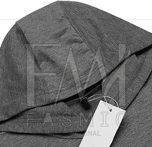 <b>Men's</b> Summer Two-Piece Set Cotton Hoodie <b>Shorts</b> with Custom Patches Knitted <b>Short</b> Sleeve Two Side Pockets - Product Image 2