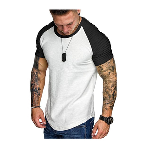 Men's Custom Printed Solid Breathable Gym Fitness for <b>Shirts</b> Wholesale Summer <b>Muscle</b> Slim <b>Fitted</b> Crewneck Short Sleeve Canvas - Product Image 3