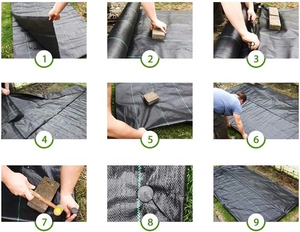 Heavy Duty Weed Barrier Landscape Fabric, Durable Weed Block Mat Agricultural Garden Ground Cover Cloth - Product Image 5